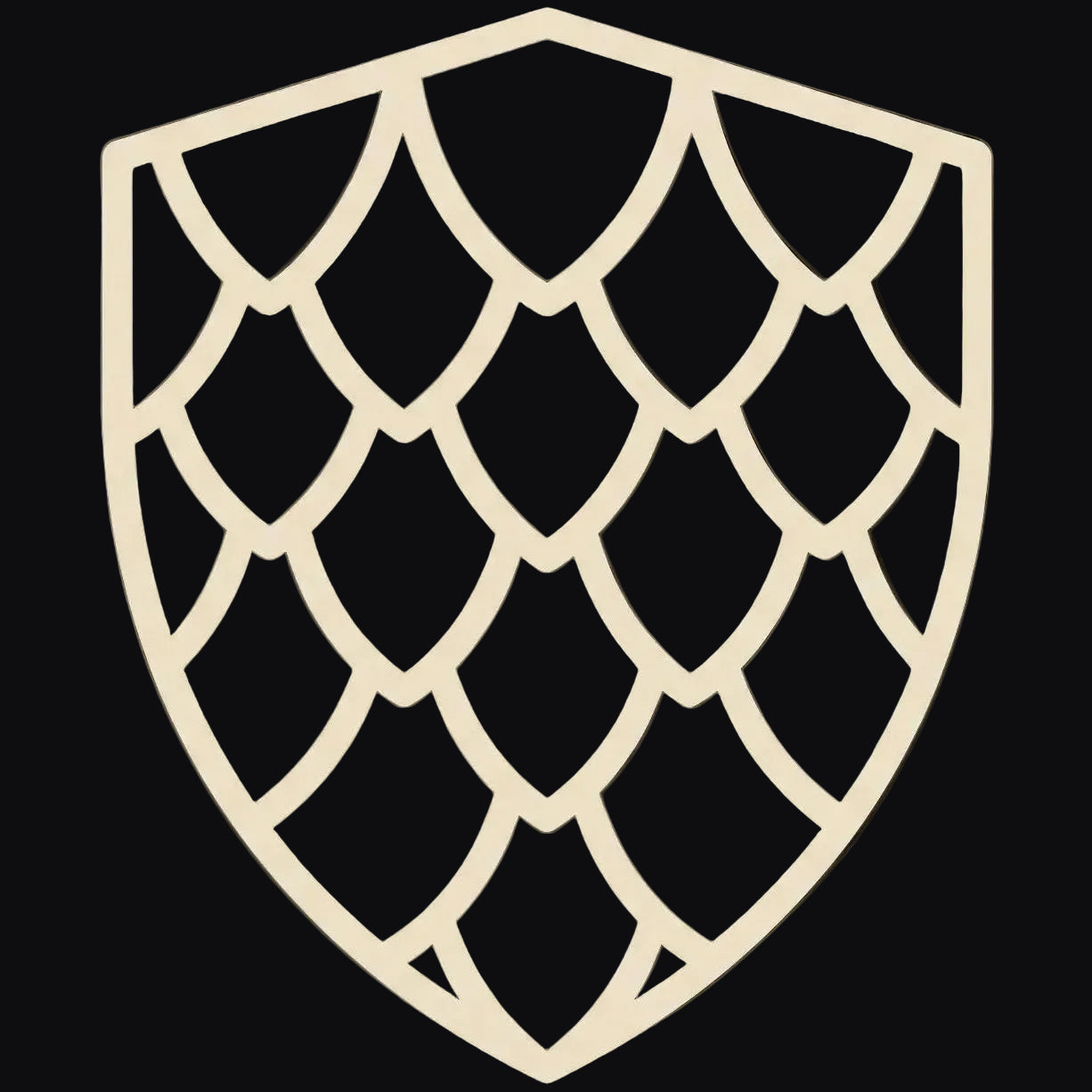 Beige hop cone pattern on a black background