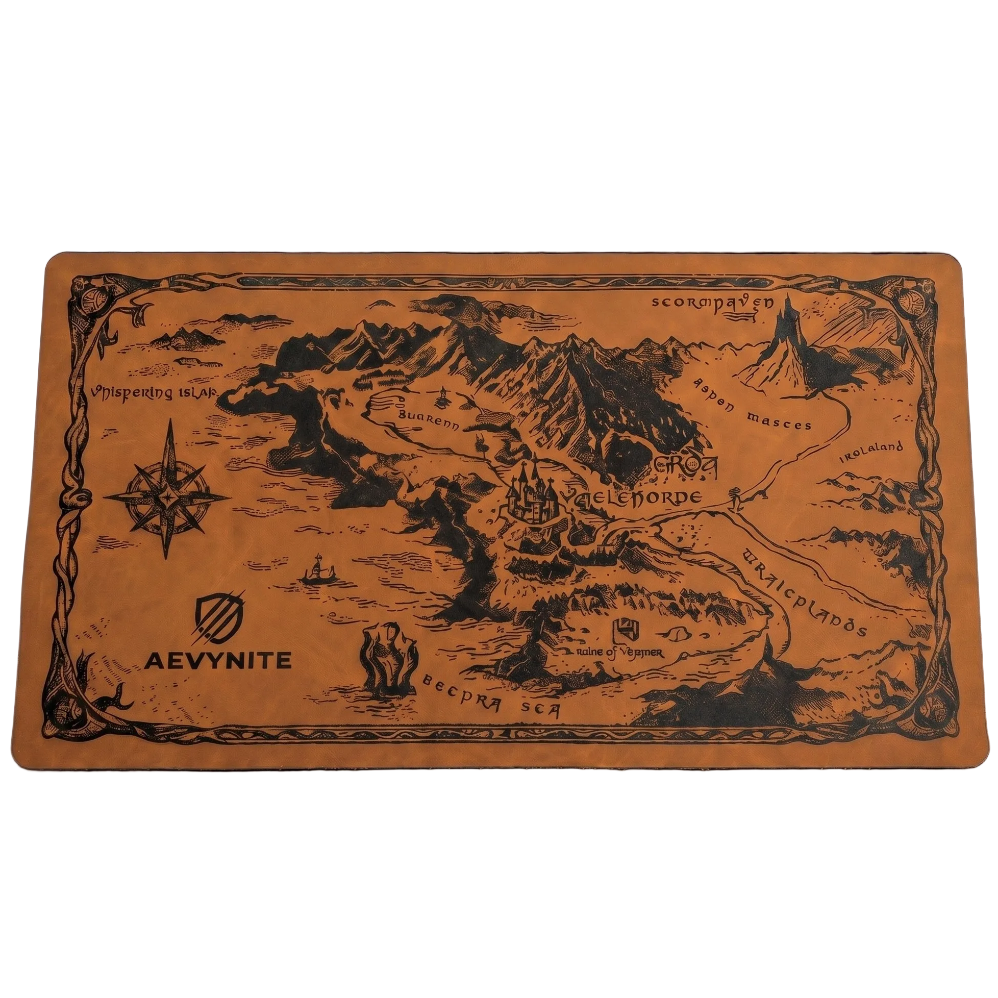 Map design on a playmat on a transparent background